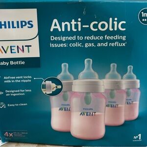 Anti-colic Pink Baby Bottle - 4 Pack